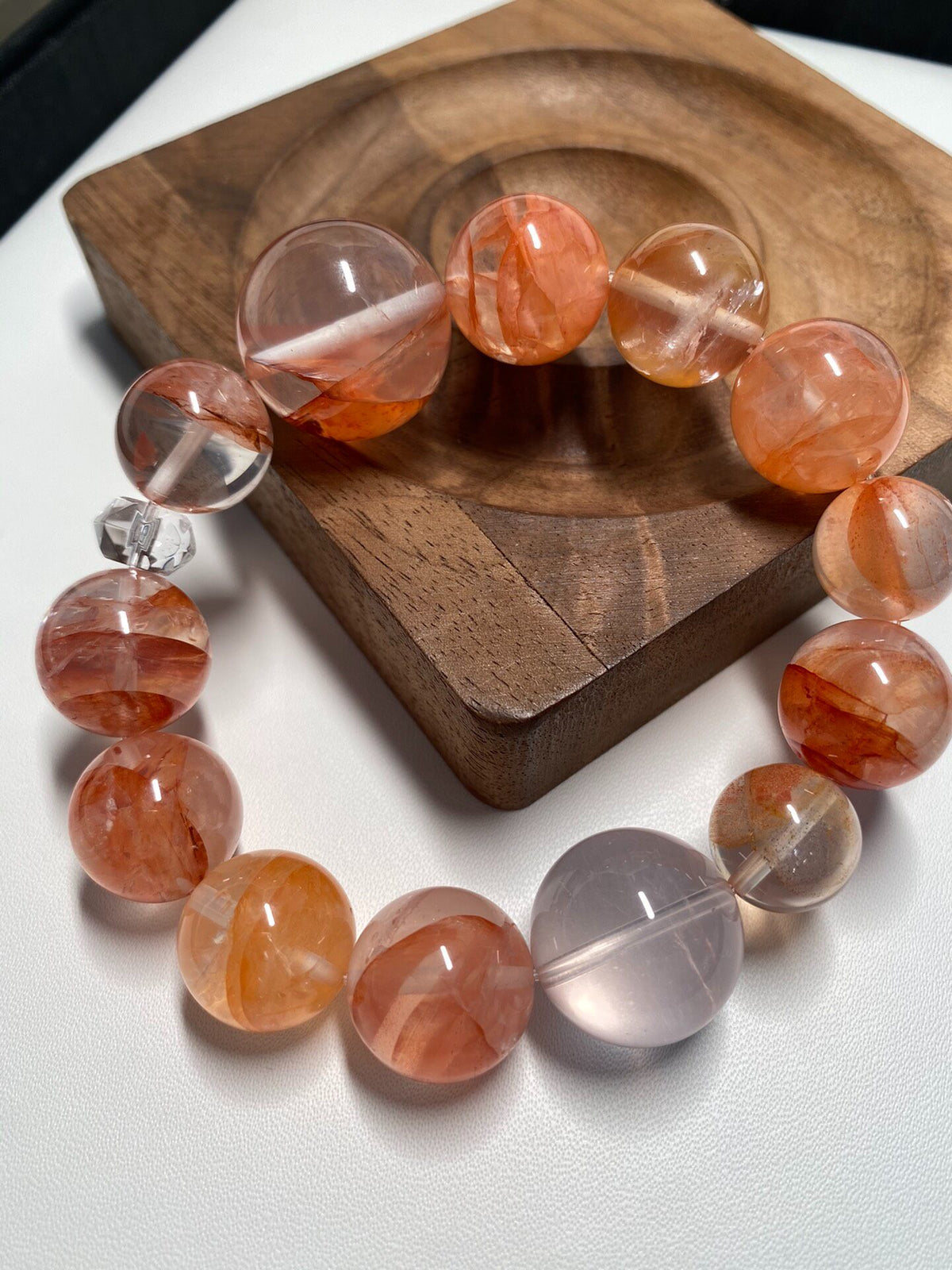 Natural Quartz Peach Beaded Bracelet