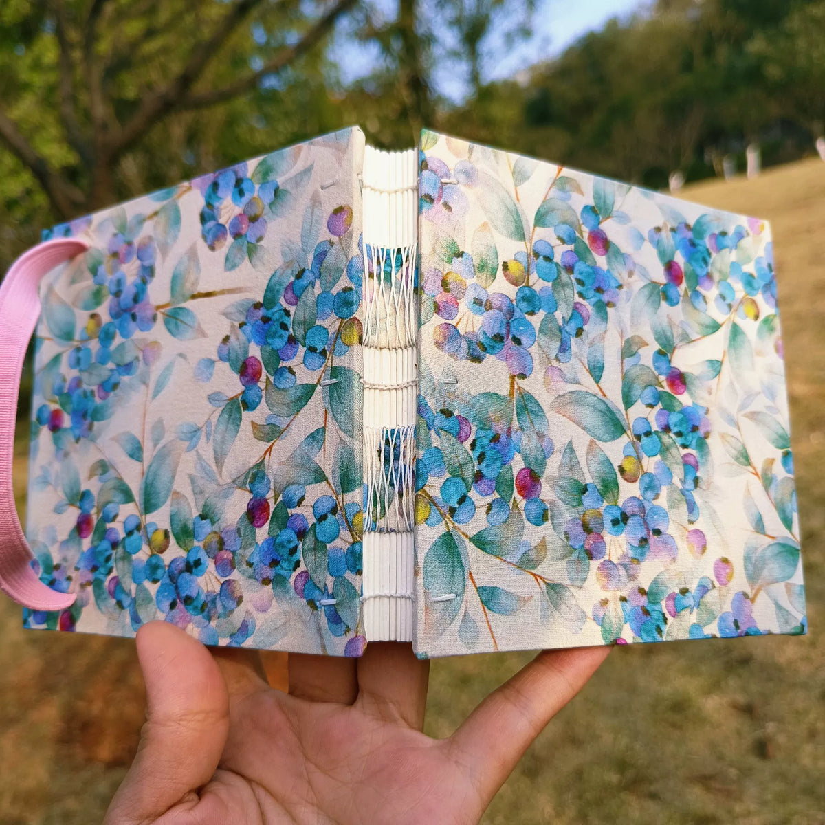 Caderno de Aquarela em Algodão Feito à Mão 12cm Quadrado