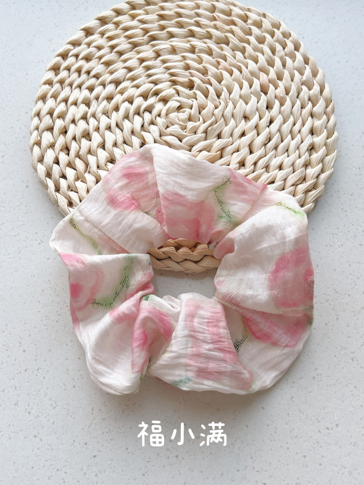 Ruffled Rose Print Scrunchie