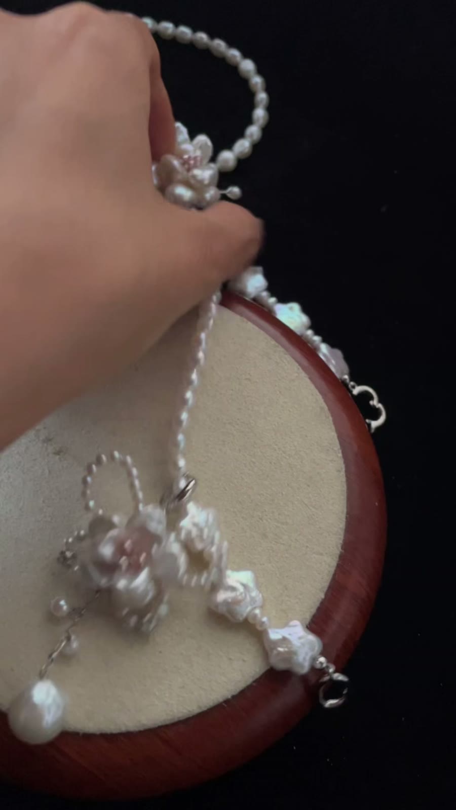 Natural Pearl Flower Sweater Necklace