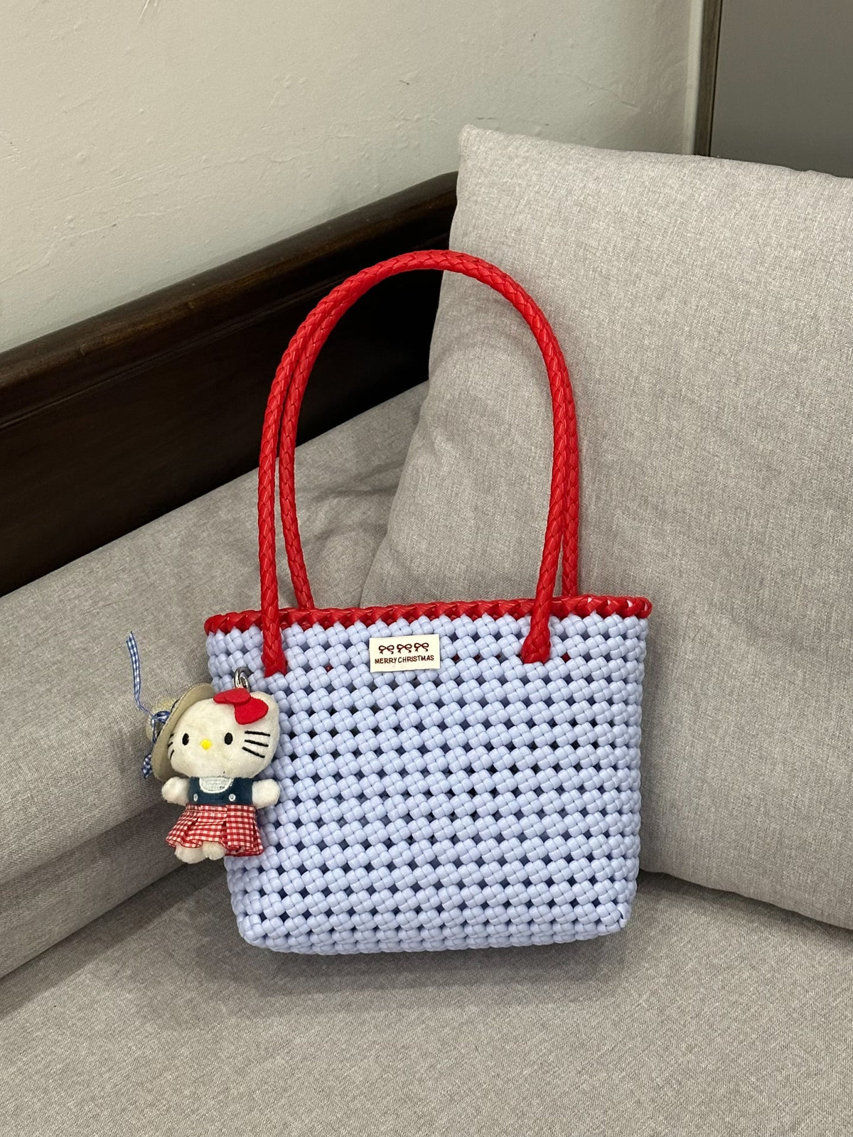 Handwoven Two-Tone Tote Bag