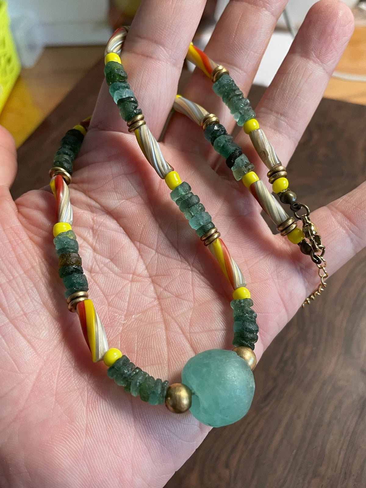 Antique Roman Glass Bead Necklace