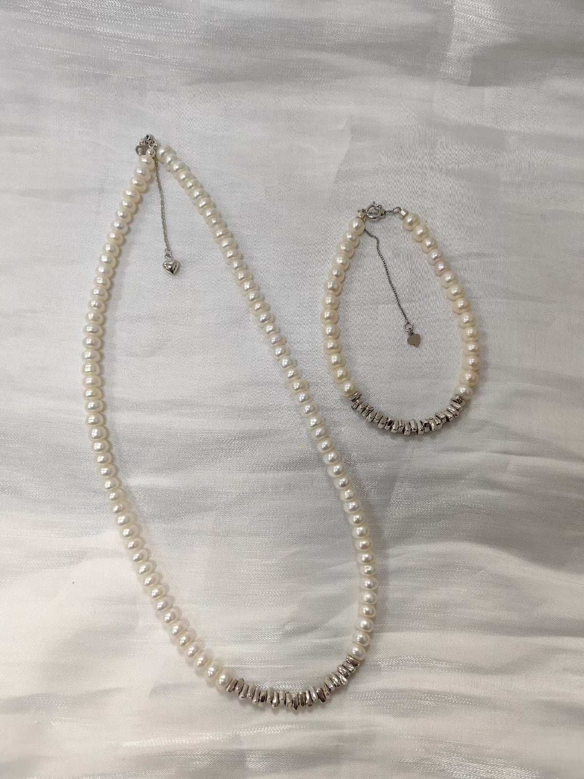 Natural Freshwater Pearl Silver Jewelry Set