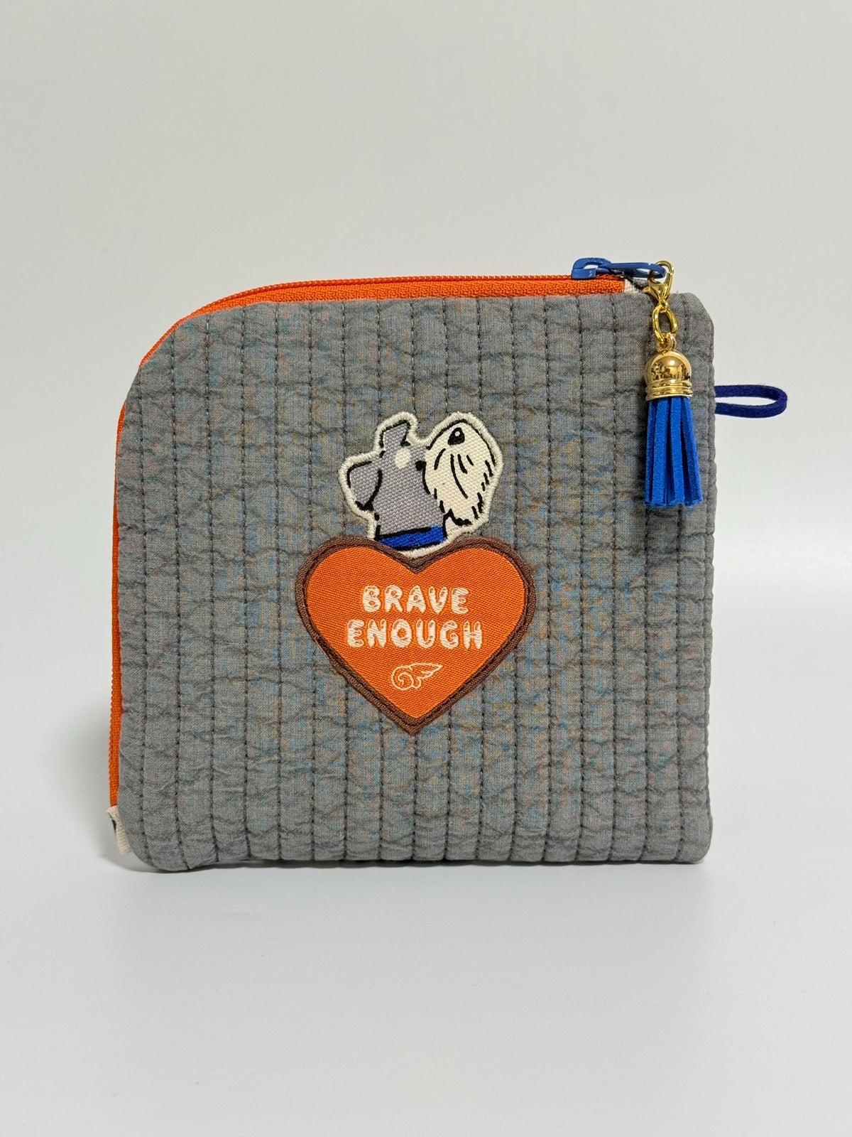 L-Shaped Storage Pouch with Quilted Back