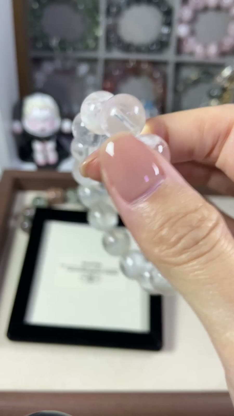 Natural White Phantom Quartz Beaded Bracelet