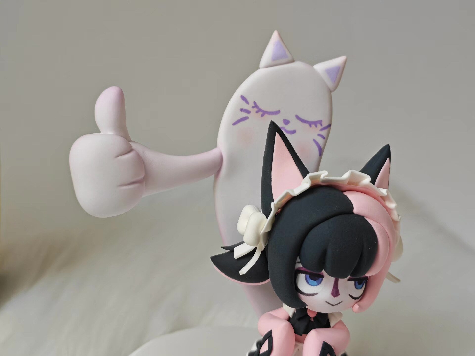 League of Legends TFT Coffee Sweetheart Little Wei Gushi Handmade Clay Figurine 14cm