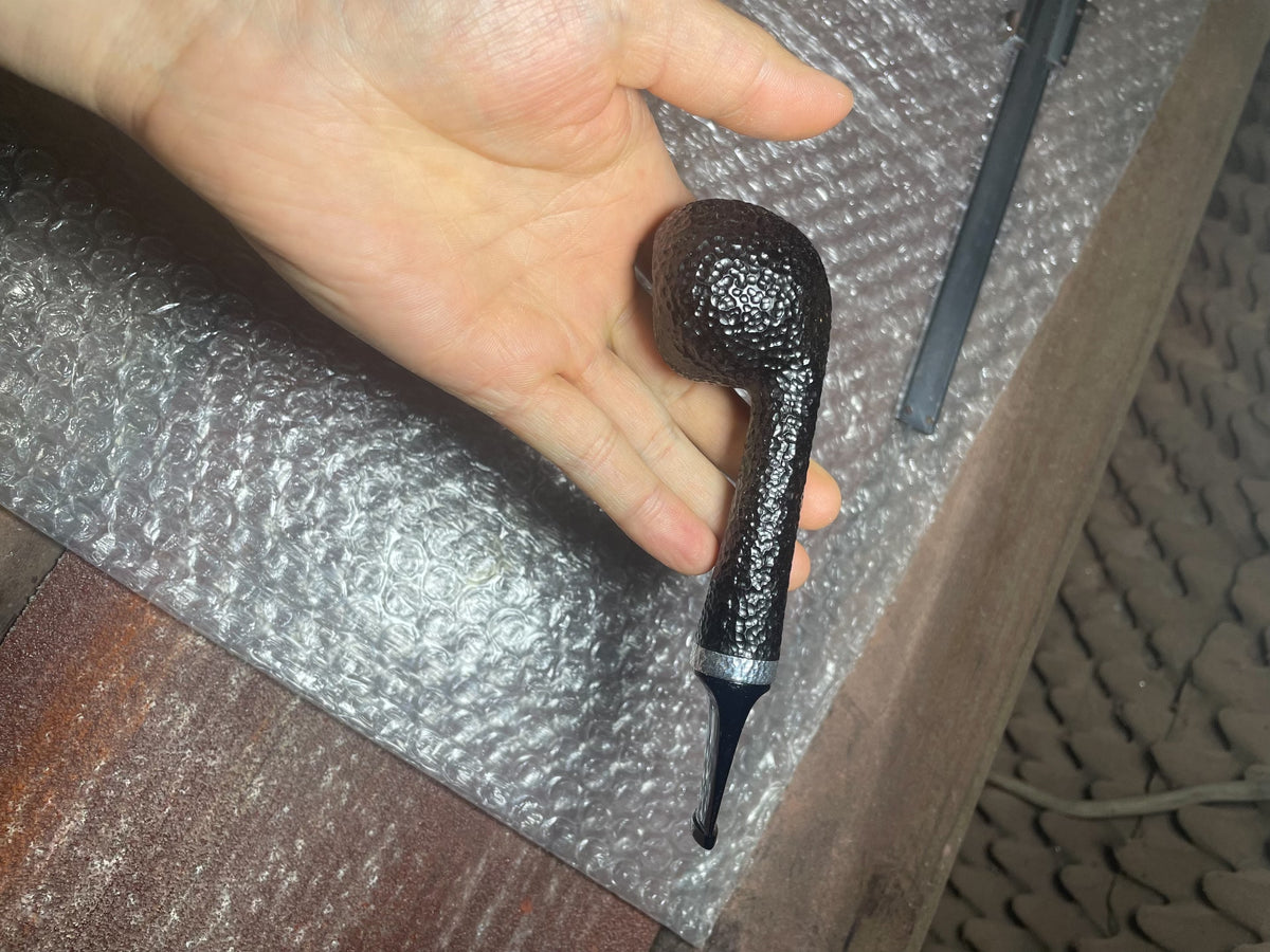 ハンドメイド 黒檀（エボニー）ラスティケイテッド スモーキングパイプ