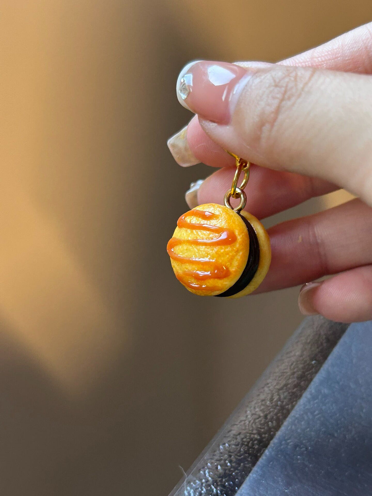 Clay Chocolate Sandwich Bread Pendant Charm