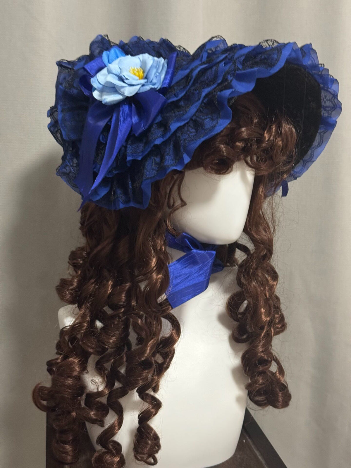 Handmade Lolita Gothic Bonnet Hat with Lace