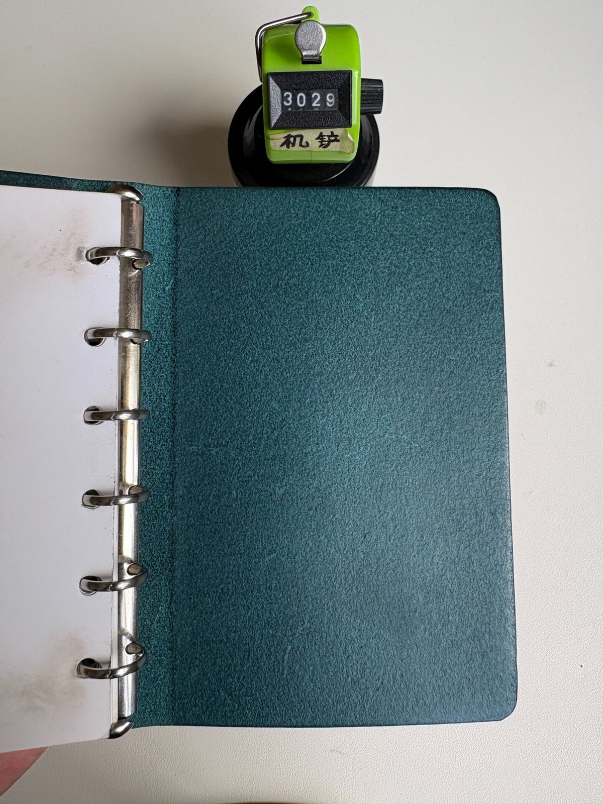 Pueblo Leather Ring Binder A7 Denim Blue