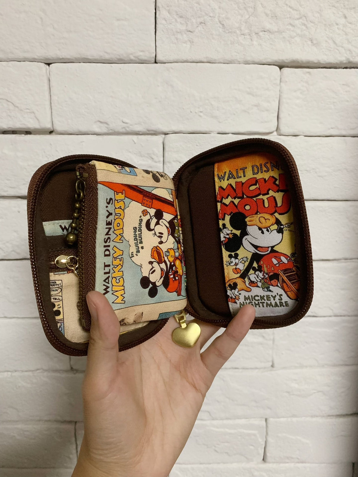 Vintage Disney Mickey Mouse Canvas Zipper Pouch