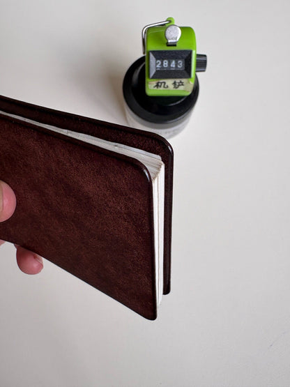 Handcrafted Leather Notebook with Stainless Steel Back Panel and Ring Binding