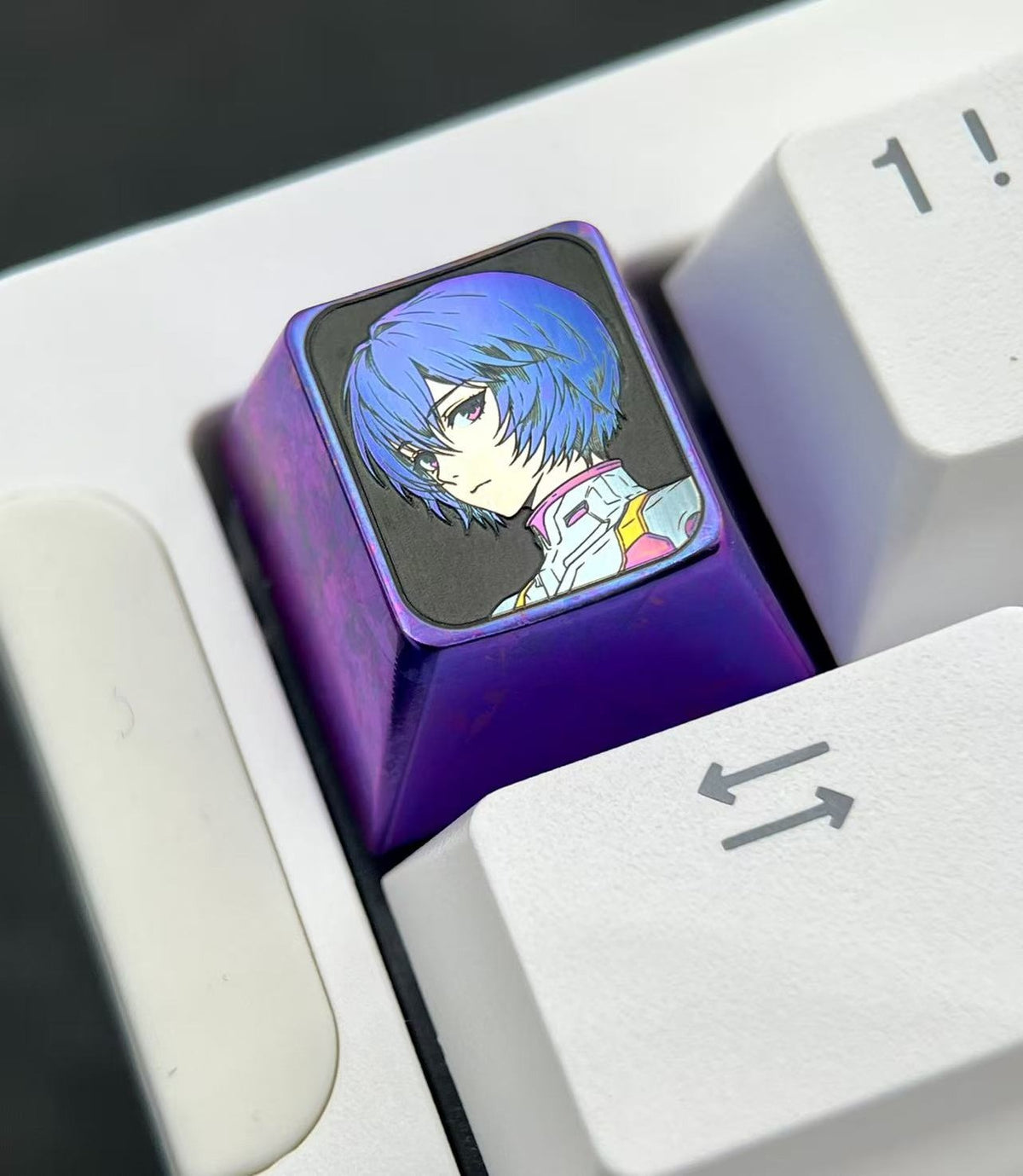Rei Ayanami Titanium Alloy 1u Keycap