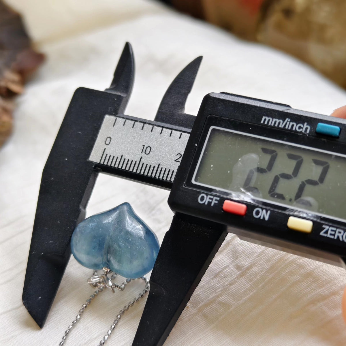 Collana con Ciondolo a Cuore in Acquamarina Naturale