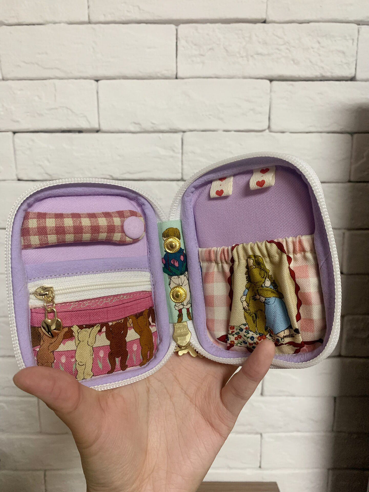 Zippered Pouch with Rainbow Print