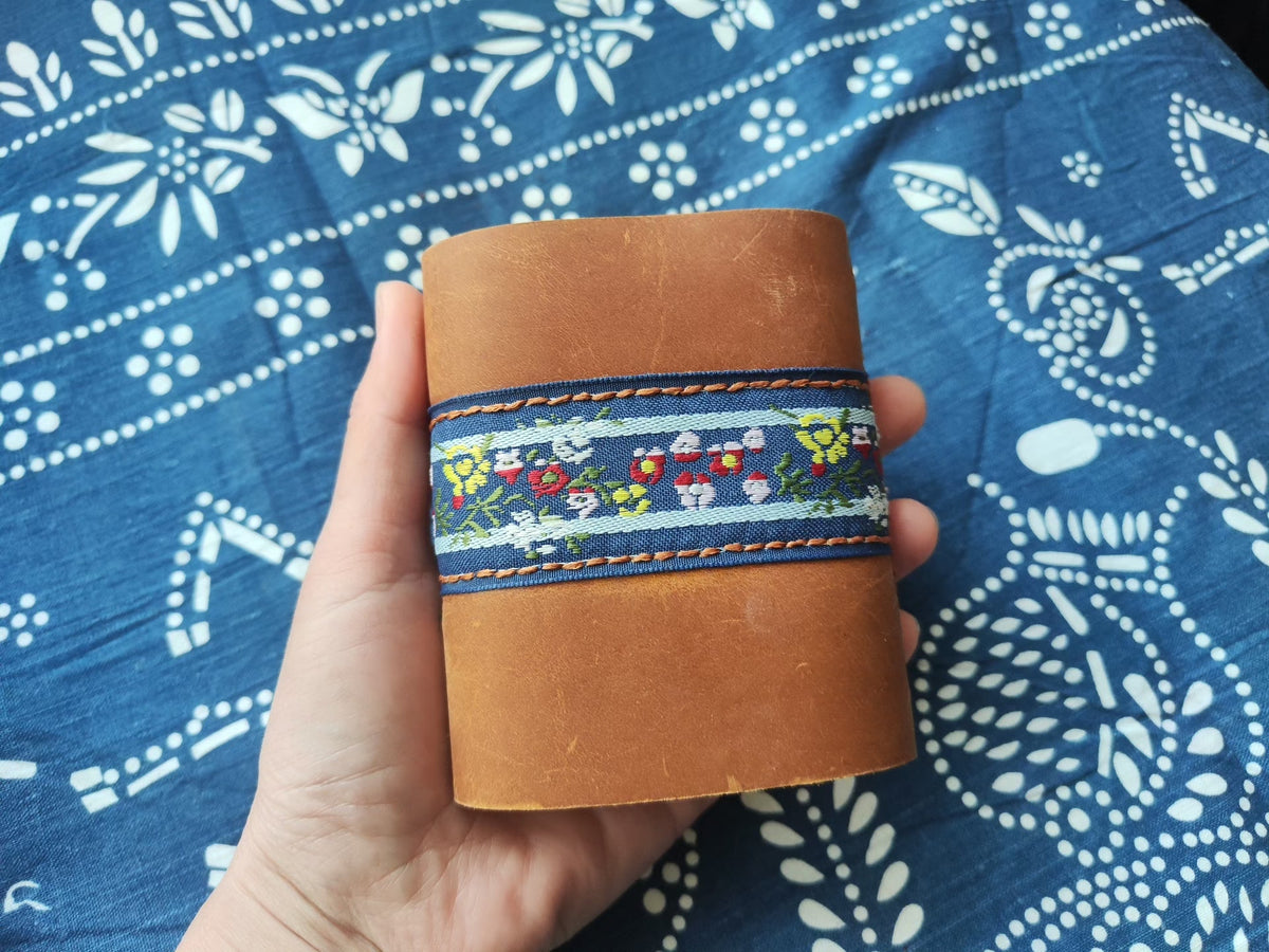 Embroidered Leather Notebook Journal