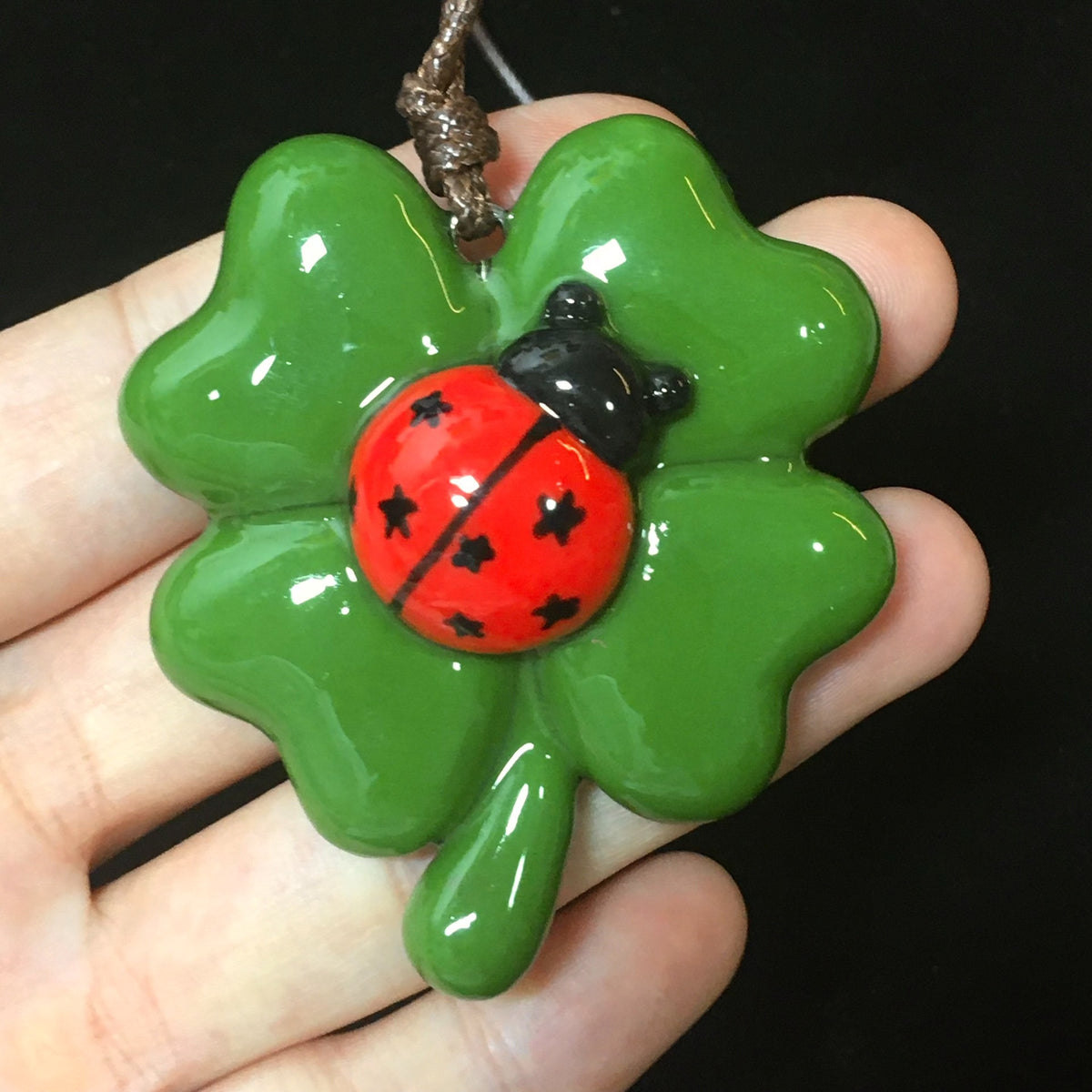 Resin Clay Four Leaf Clover Necklace