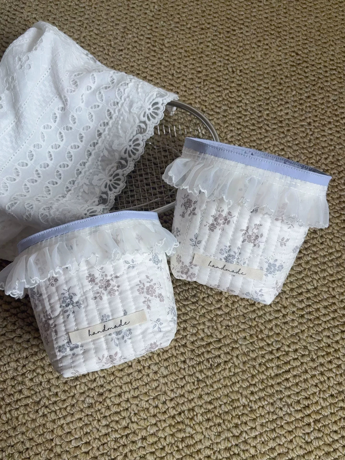 Porticápices de Escritorio de Algodón Acolchado con Estampado Floral