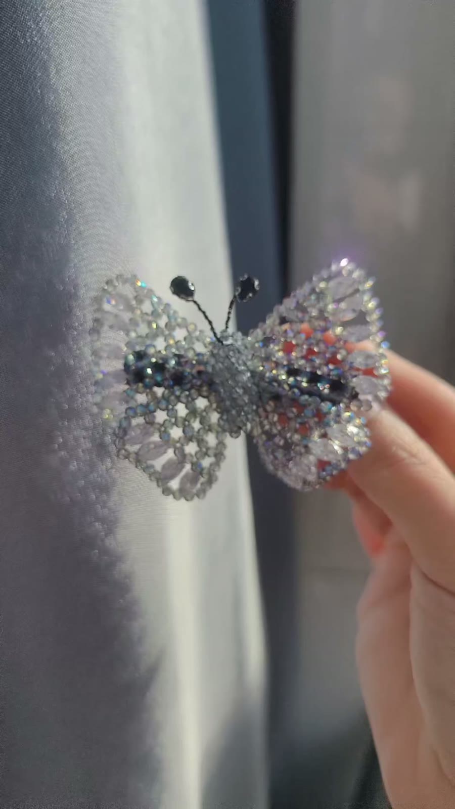 Crystal Butterfly Side Clip Hair Accessory