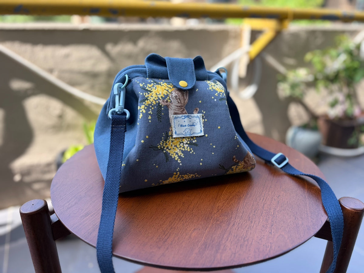 Borsa a telaio large Laurel Cat