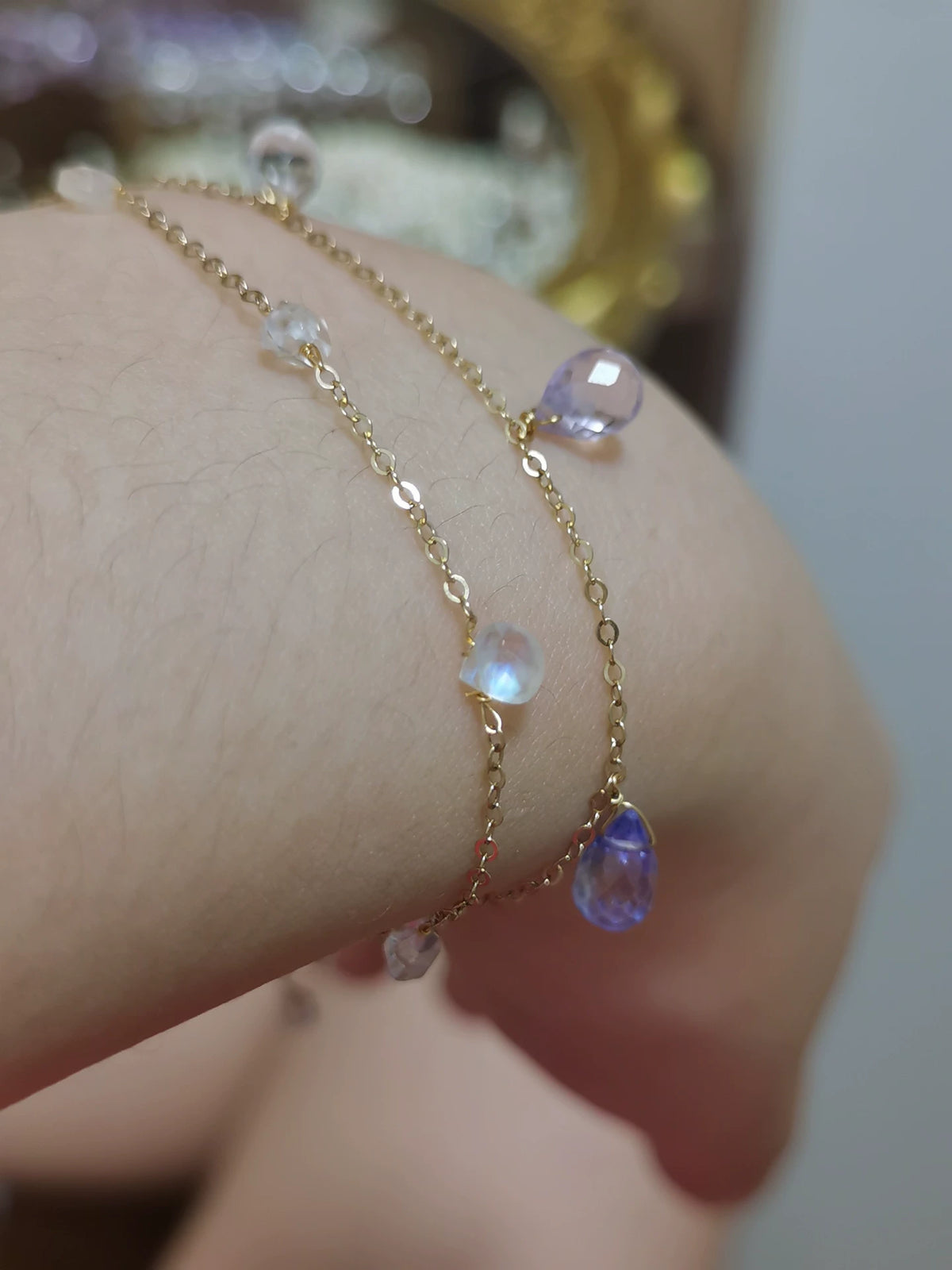 Adjustable Gold Filled Gemstone Bracelet