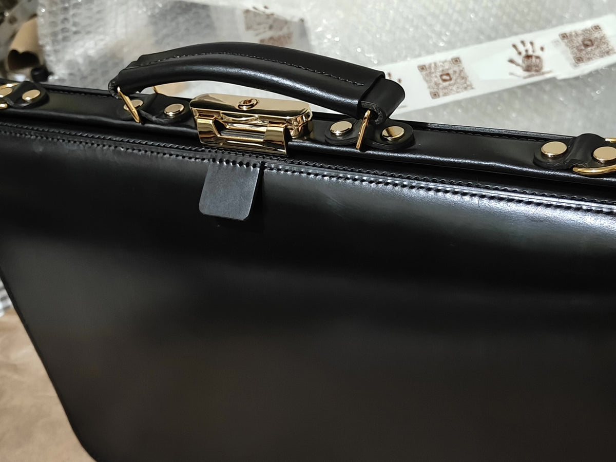 Custom Leather Briefcase 40cm Black