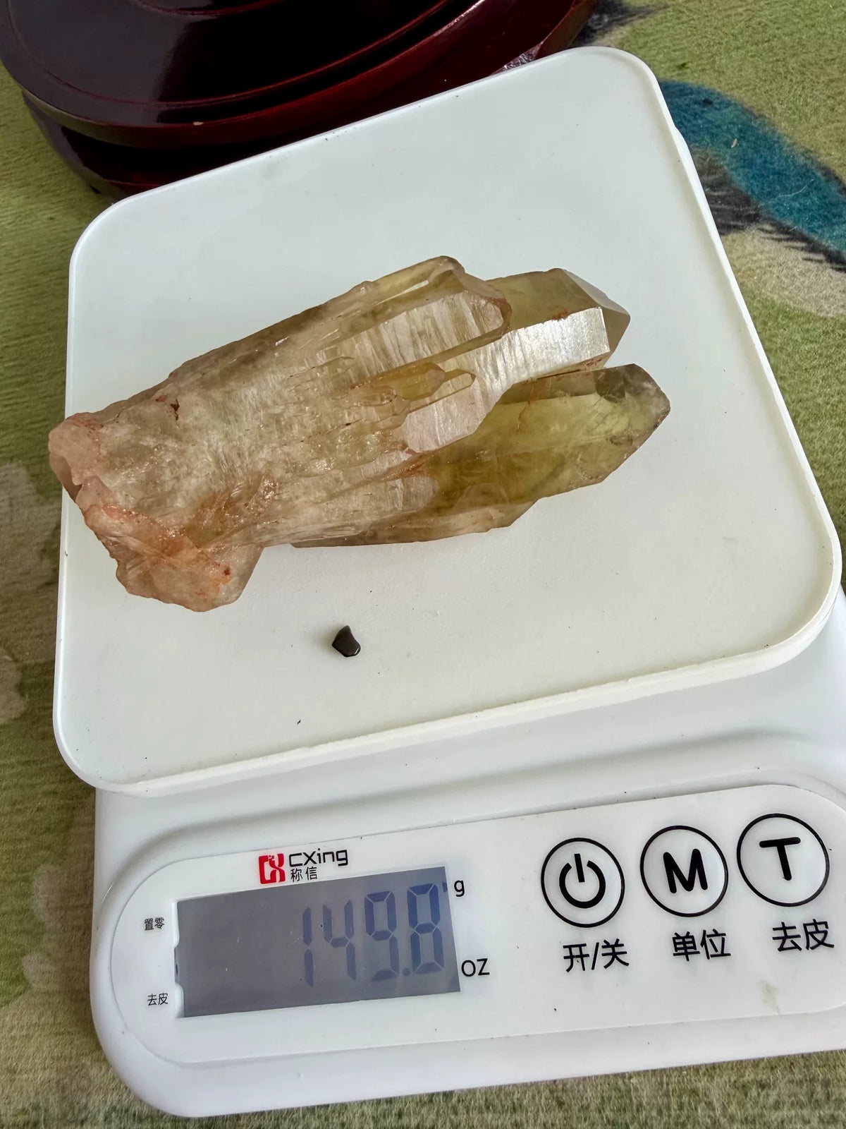 Maceta de cristal negro con racimo de amatista