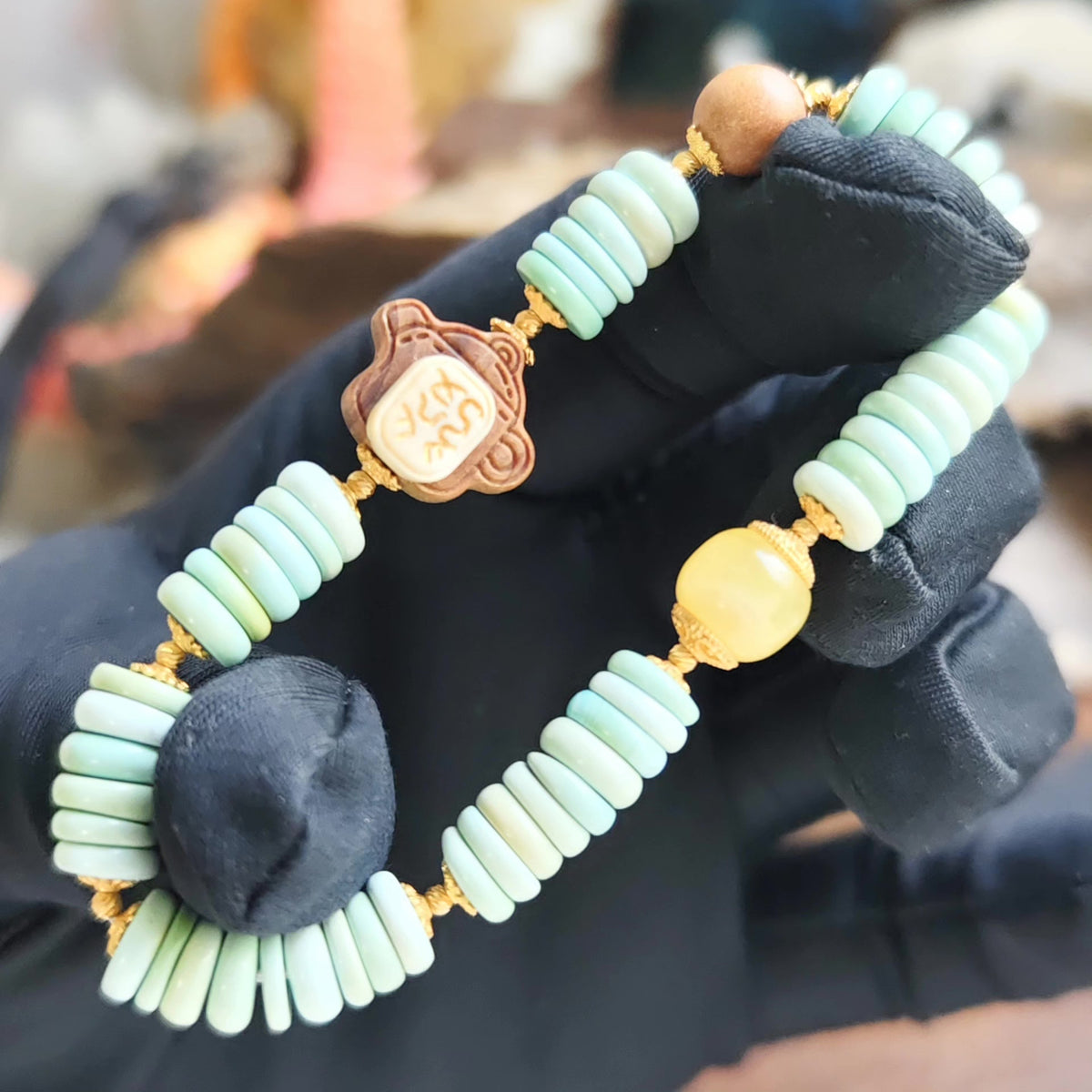 Natural Turquoise Spacer Disc Bracelet
