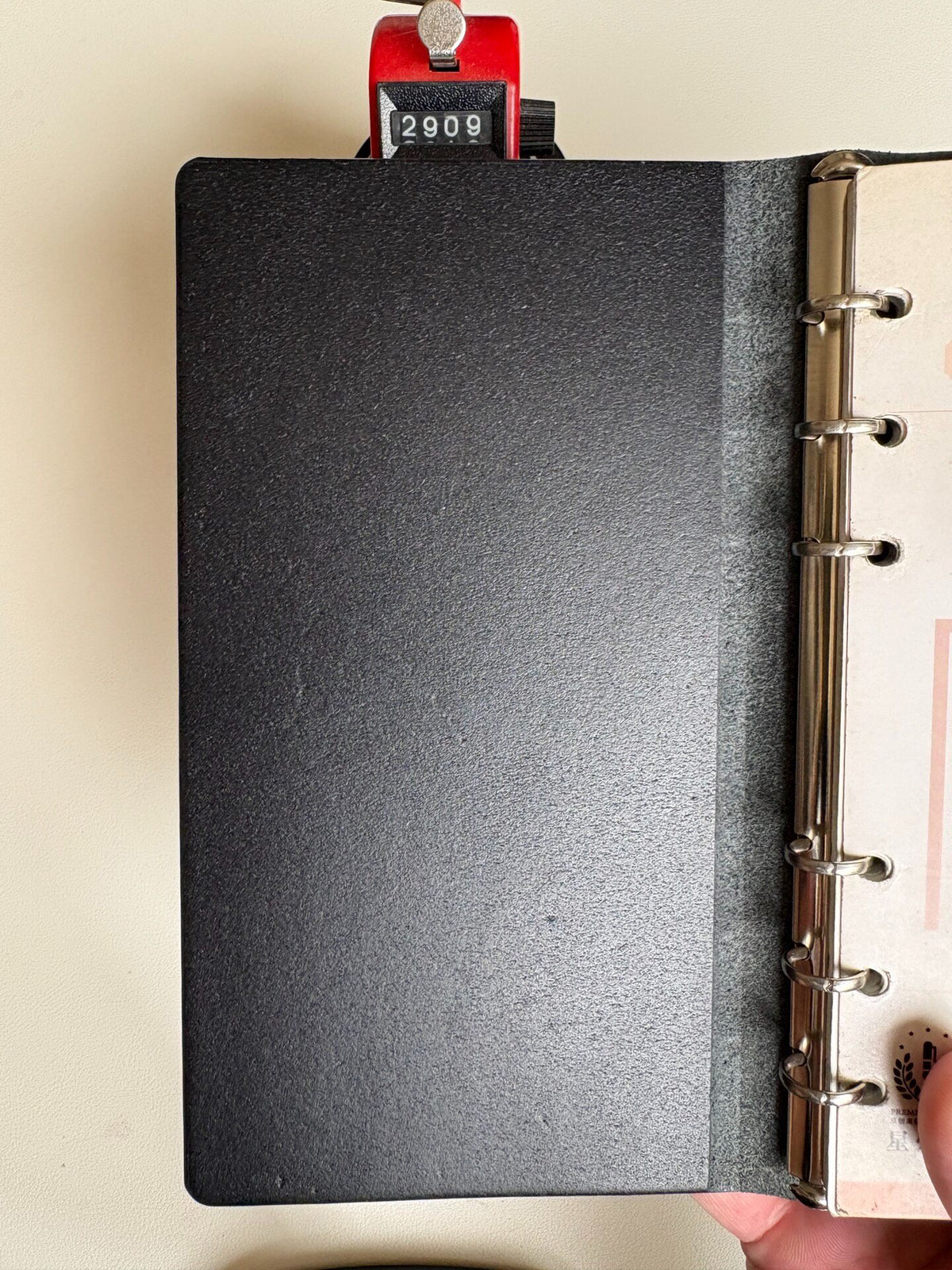 Black A6 Leather Binder Six Rings