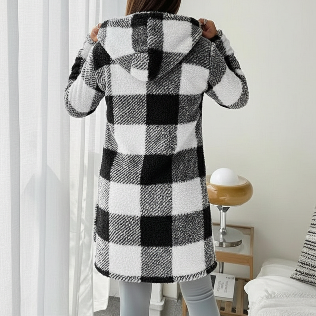 Mannequin en manteau à carreaux - Vue de dos