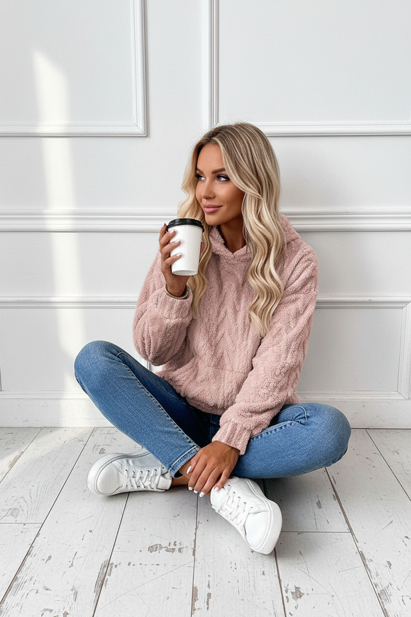 Mannequin rose - pose assise