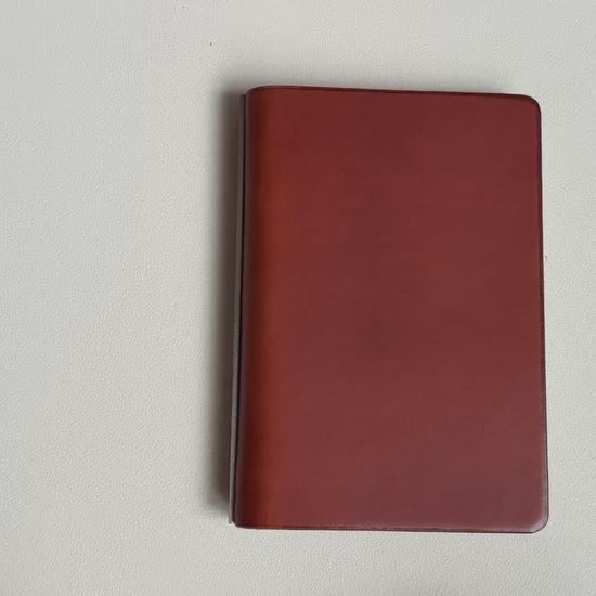 A7 13-Ring Leather Notebook Cover with Metal Binding