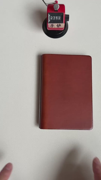 A7 13-Ring Leather Notebook Cover with Metal Binding