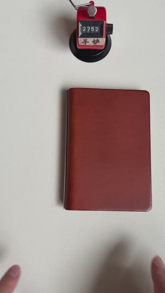 A7 13-Ring Leather Notebook Cover with Metal Binding