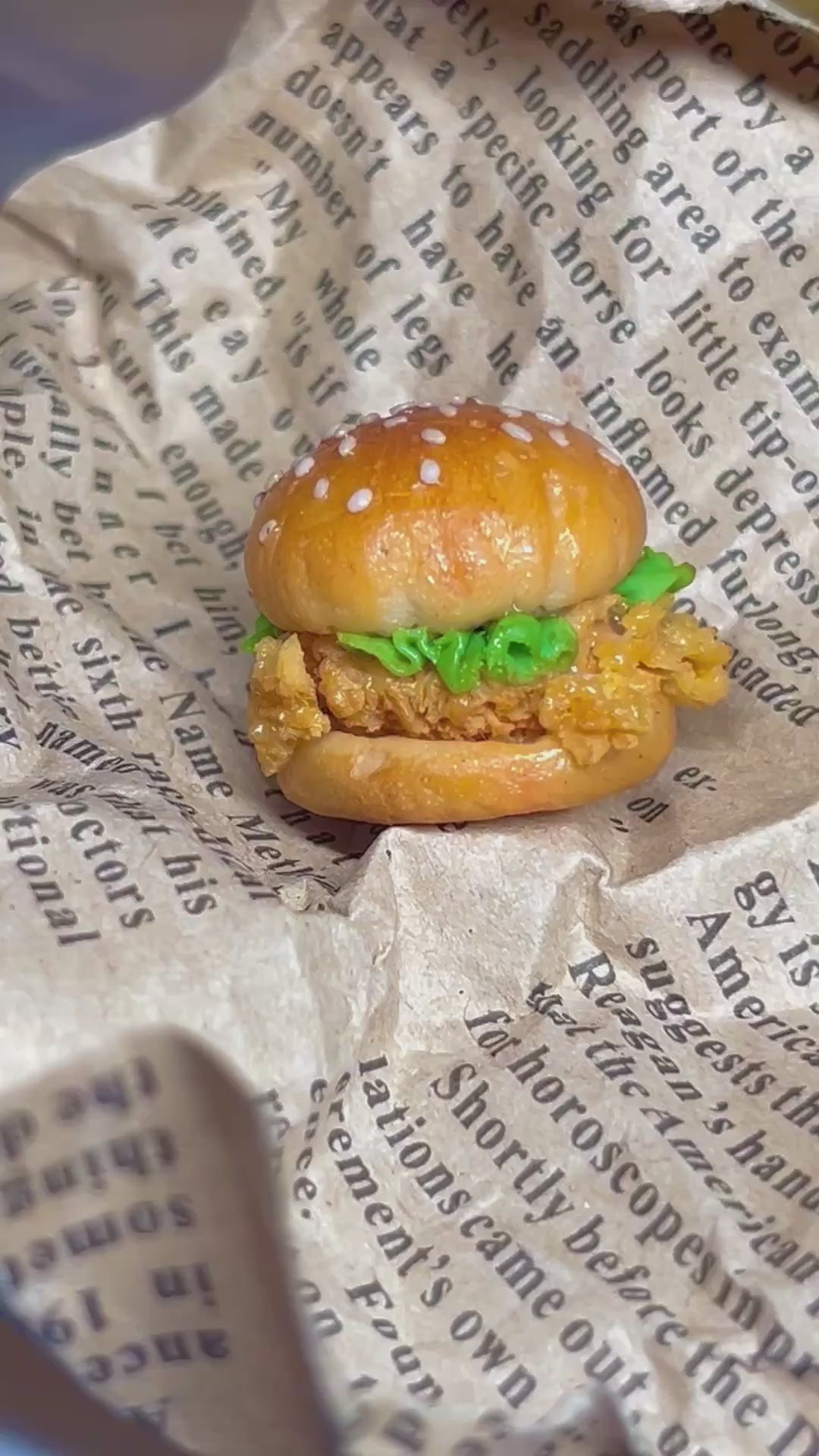 Miniature Fried Chicken Burger Prop - Video 1