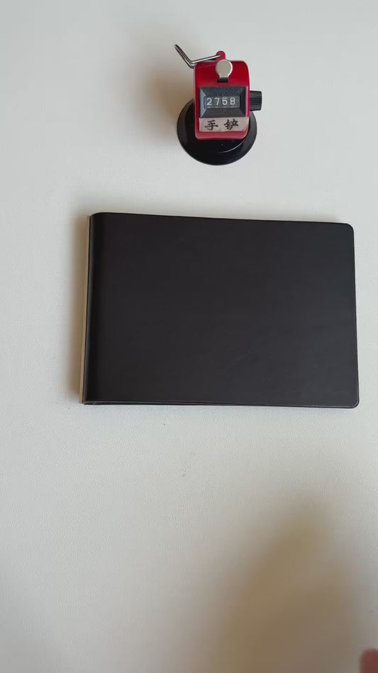 Black Leather Binder with Silver Ring Mechanism