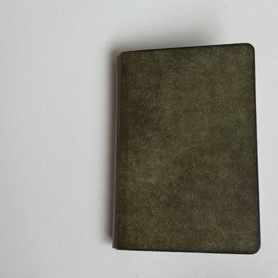 Pueblo Leather 8-Ring Notebook, Olive Green, A7 (126mm x 80mm)