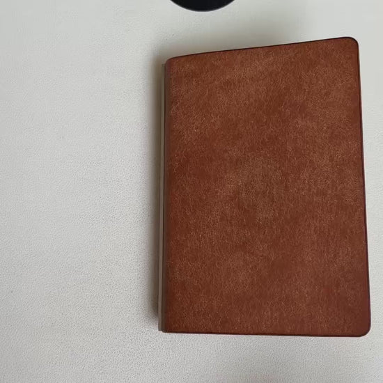 A7 Pueblo Leather Ring-Bound Notebook Cover with Silver Metal Rings