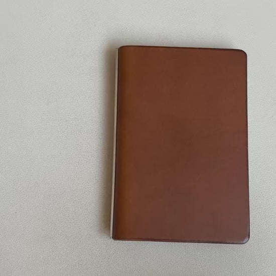 A7 Buttero Leather Ring-Bound Notebook Cover with Steel Back Plate