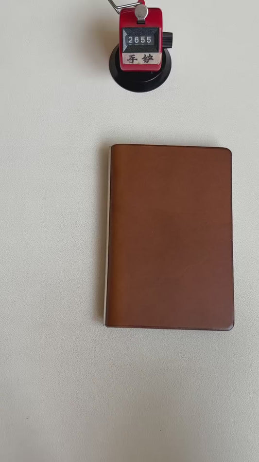 A7 Buttero Leather Ring-Bound Notebook Cover with Steel Back Plate
