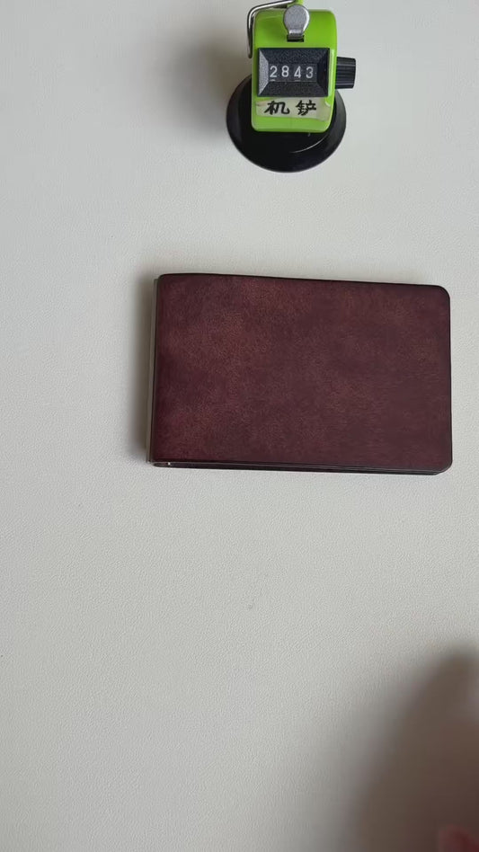 Handcrafted Leather Notebook with Stainless Steel Back Panel and Ring Binding