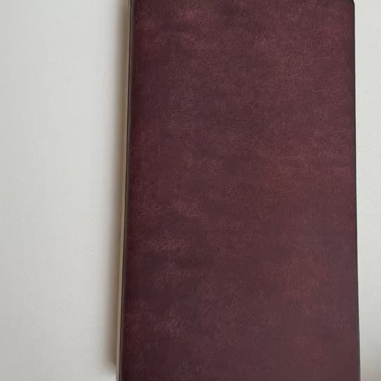 Handmade A5 Leather Ring Binder Cover with Silver Metal Rings