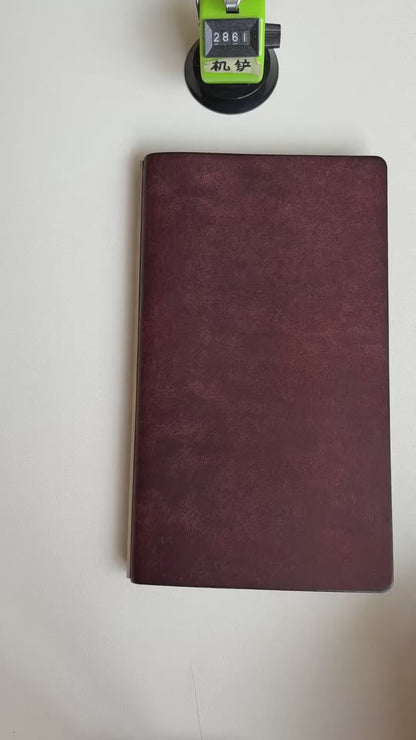 Handmade A5 Leather Ring Binder Cover with Silver Metal Rings