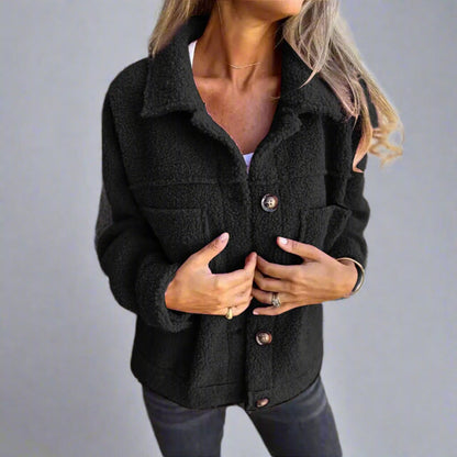 Adèle | Veste en Tissu Sherpa à Col à Revers pour Élégance et Chaleur lunnav