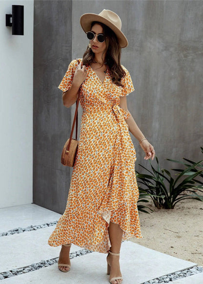 Robe Longue Bohème Florale Fendue